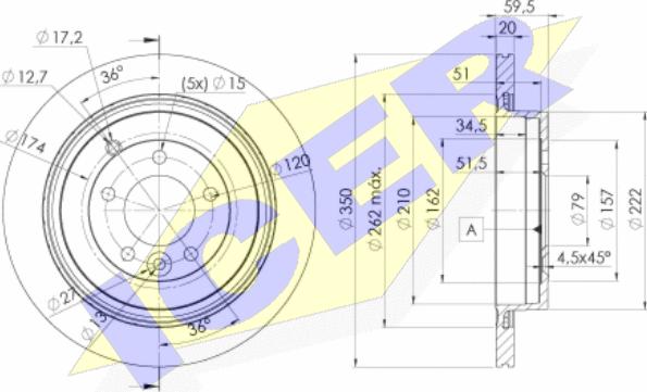 Icer 78BD7363-2 - Brake Disc autospares.lv