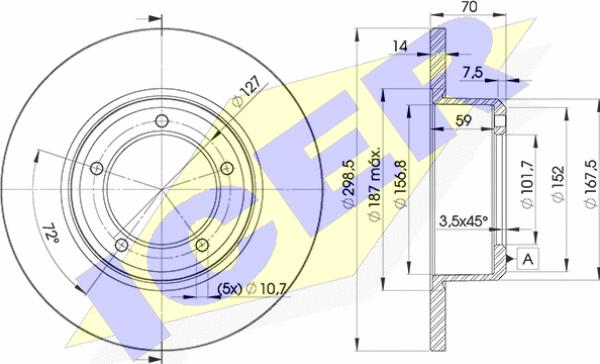 Icer 78BD7329-2 - Brake Disc autospares.lv