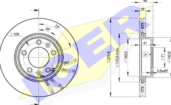 Icer 78BD7322-2 - Brake Disc autospares.lv