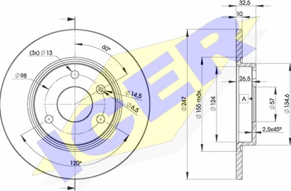 Icer 78BD7276-2 - Brake Disc autospares.lv