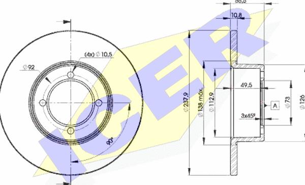 Icer 78BD7739-2 - Brake Disc autospares.lv