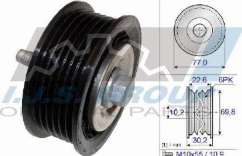 IJS GROUP 93-2160 - Pulley, v-ribbed belt autospares.lv