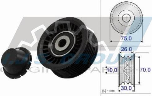 IJS GROUP 93-2167 - Pulley, v-ribbed belt autospares.lv