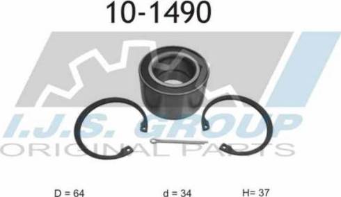 IJS GROUP 10-1490 - Wheel hub, bearing Kit autospares.lv