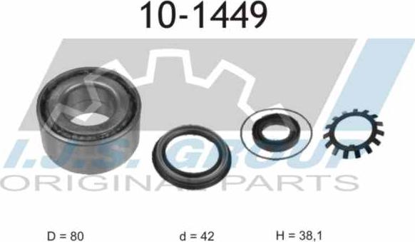 IJS GROUP 10-1449 - Wheel hub, bearing Kit autospares.lv