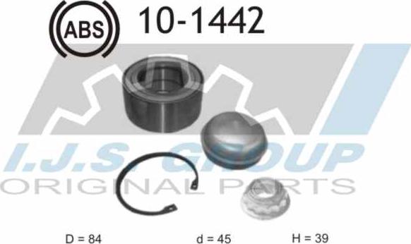 IJS GROUP 10-1442 - Wheel hub, bearing Kit autospares.lv