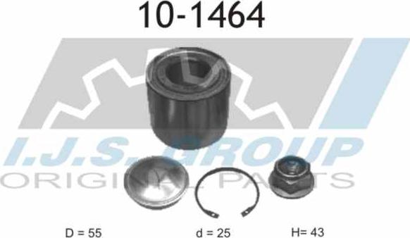 IJS GROUP 10-1464 - Wheel hub, bearing Kit autospares.lv