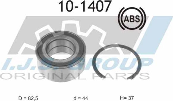 IJS GROUP 10-1407 - Wheel hub, bearing Kit autospares.lv