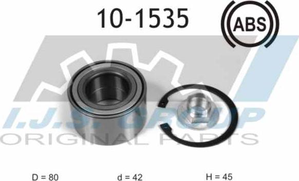 IJS GROUP 10-1535 - Wheel hub, bearing Kit autospares.lv