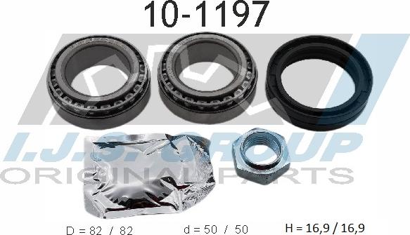 IJS GROUP 10-1197 - Wheel hub, bearing Kit autospares.lv