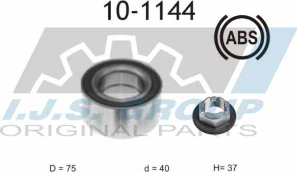 IJS GROUP 10-1144 - Wheel hub, bearing Kit autospares.lv