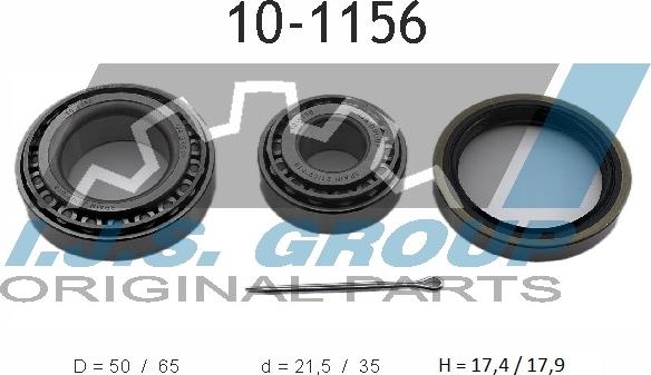 IJS GROUP 10-1156 - Wheel hub, bearing Kit autospares.lv