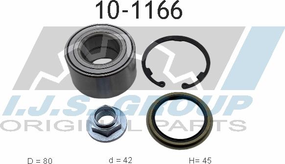 IJS GROUP 10-1166 - Wheel hub, bearing Kit autospares.lv