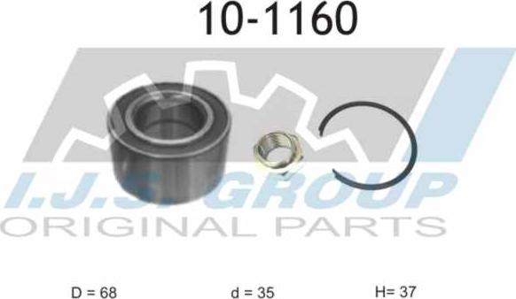 IJS GROUP 10-1160 - Wheel hub, bearing Kit autospares.lv