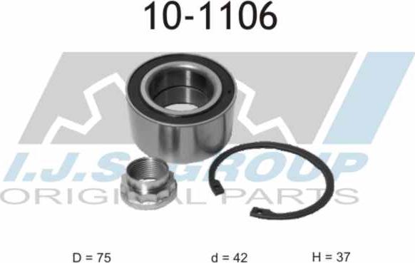 IJS GROUP 10-1106 - Wheel hub, bearing Kit autospares.lv