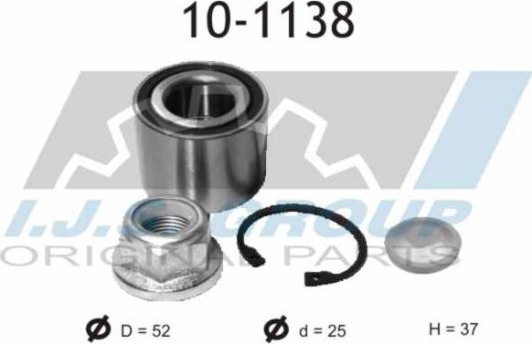 IJS GROUP 10-1138 - Wheel hub, bearing Kit autospares.lv