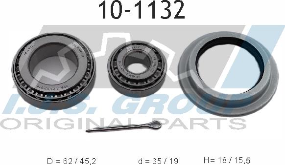 IJS GROUP 10-1132 - Wheel hub, bearing Kit autospares.lv