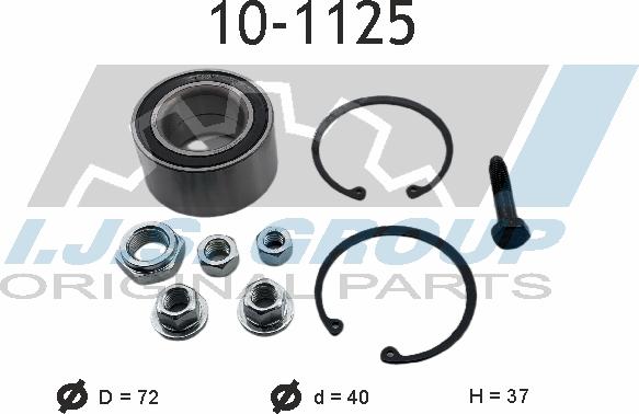 IJS GROUP 10-1125 - Wheel hub, bearing Kit autospares.lv