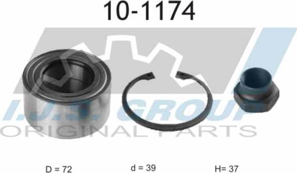 IJS GROUP 10-1174 - Wheel hub, bearing Kit autospares.lv