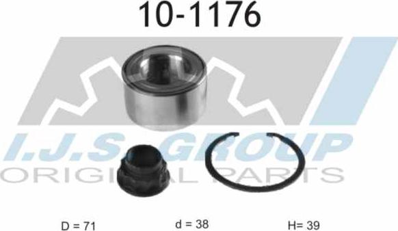 IJS GROUP 10-1176 - Wheel hub, bearing Kit autospares.lv