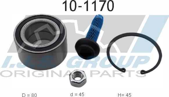 IJS GROUP 10-1170 - Wheel hub, bearing Kit autospares.lv