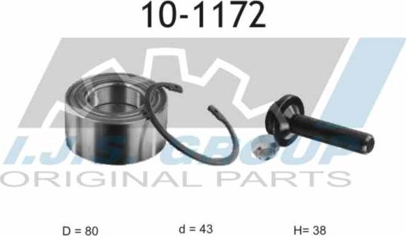 IJS GROUP 10-1172 - Wheel hub, bearing Kit autospares.lv