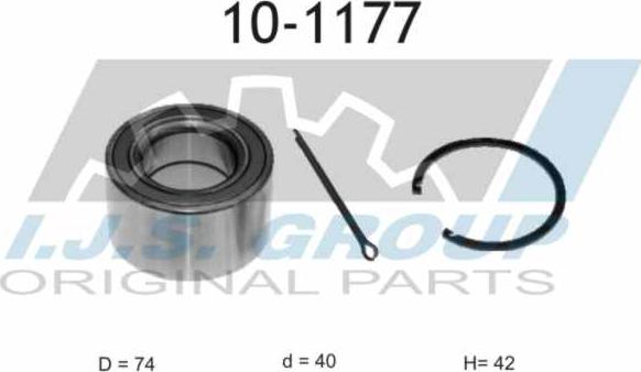 IJS GROUP 10-1177 - Wheel hub, bearing Kit autospares.lv