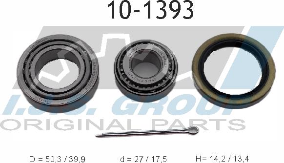 IJS GROUP 10-1393 - Wheel hub, bearing Kit autospares.lv