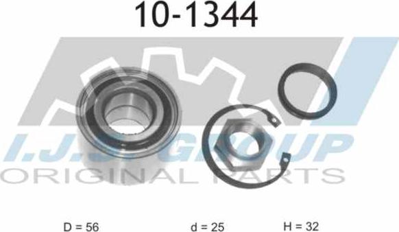 IJS GROUP 10-1344 - Wheel hub, bearing Kit autospares.lv