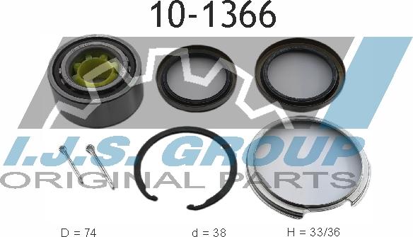 IJS GROUP 10-1366 - Wheel hub, bearing Kit autospares.lv