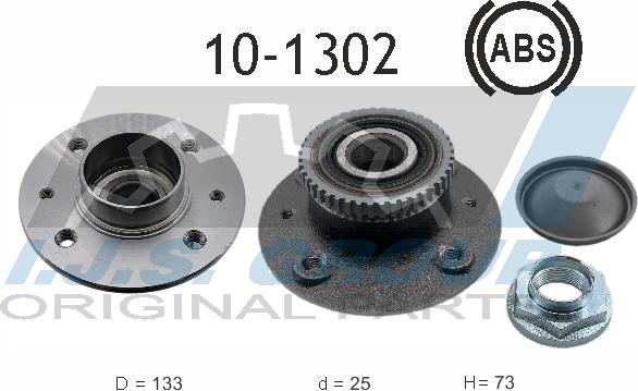 IJS GROUP 10-1302 - Wheel hub, bearing Kit autospares.lv