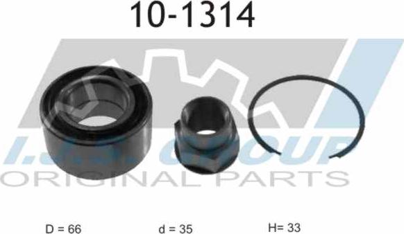 IJS GROUP 10-1314 - Wheel hub, bearing Kit autospares.lv