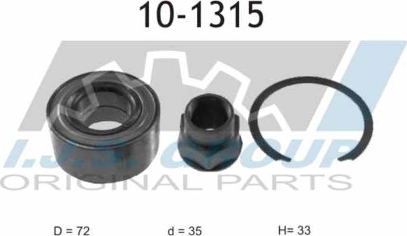 IJS GROUP 10-1315 - Wheel hub, bearing Kit autospares.lv