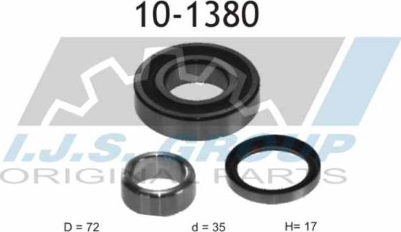 IJS GROUP 10-1380 - Wheel hub, bearing Kit autospares.lv