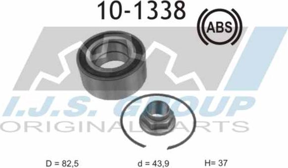 IJS GROUP 10-1338 - Wheel hub, bearing Kit autospares.lv