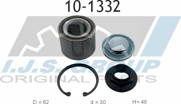 IJS GROUP 10-1332 - Wheel hub, bearing Kit autospares.lv