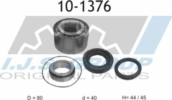 IJS GROUP 10-1376 - Wheel hub, bearing Kit autospares.lv