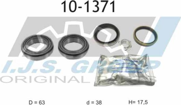 IJS GROUP 10-1371 - Wheel hub, bearing Kit autospares.lv