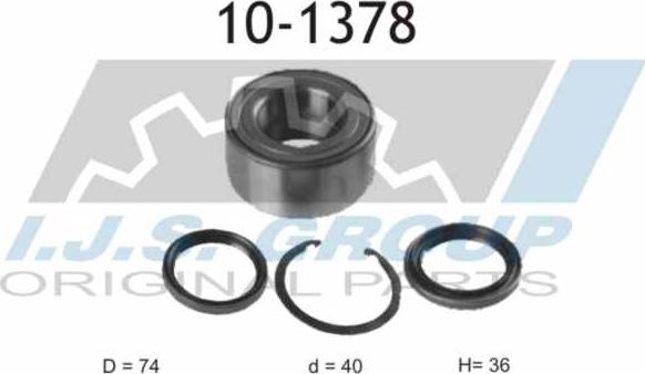 IJS GROUP 10-1378 - Wheel hub, bearing Kit autospares.lv