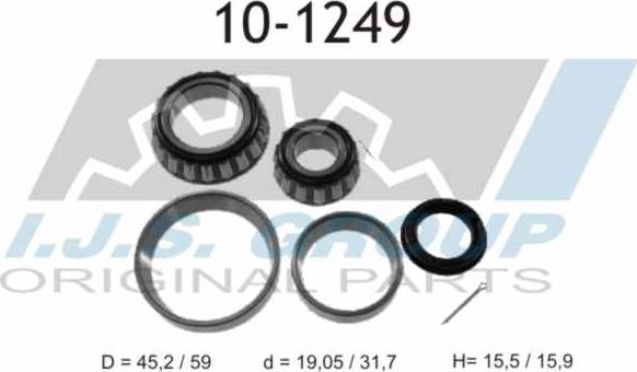 IJS GROUP 10-1249 - Wheel hub, bearing Kit autospares.lv
