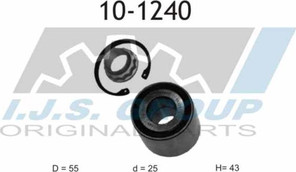 IJS GROUP 10-1240 - Wheel hub, bearing Kit autospares.lv