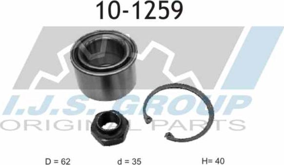 IJS GROUP 10-1259 - Wheel hub, bearing Kit autospares.lv