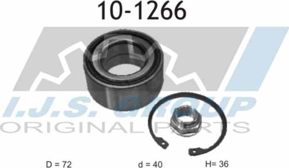 IJS GROUP 10-1266 - Wheel hub, bearing Kit autospares.lv