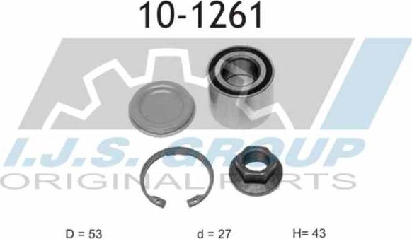 IJS GROUP 10-1261 - Wheel hub, bearing Kit autospares.lv