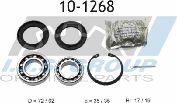 IJS GROUP 10-1268 - Wheel hub, bearing Kit autospares.lv