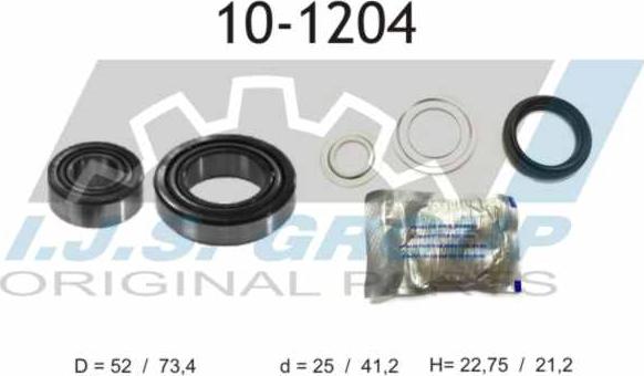 IJS GROUP 10-1204 - Wheel hub, bearing Kit autospares.lv