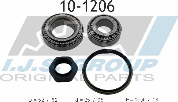 IJS GROUP 10-1206 - Wheel hub, bearing Kit autospares.lv