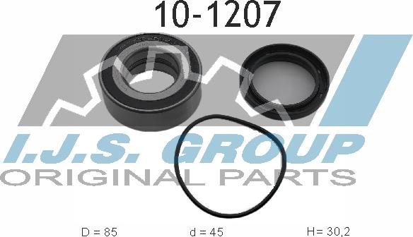 IJS GROUP 10-1207 - Wheel hub, bearing Kit autospares.lv