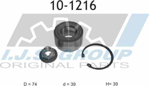 IJS GROUP 10-1216 - Wheel hub, bearing Kit autospares.lv