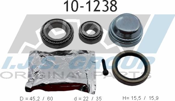 IJS GROUP 10-1238 - Wheel hub, bearing Kit autospares.lv